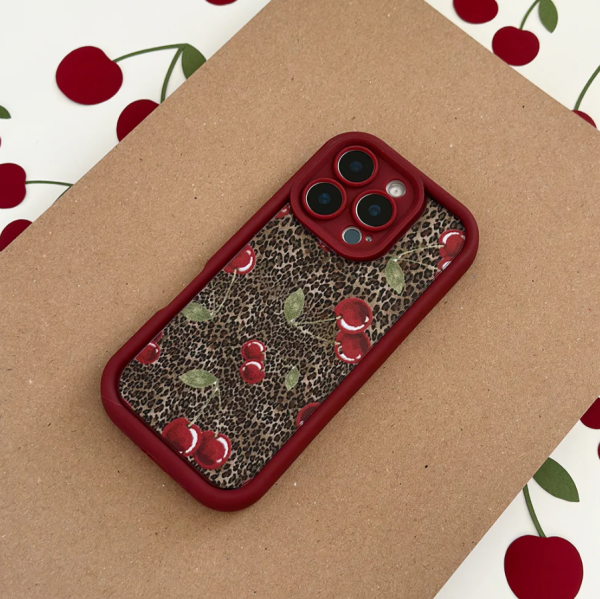 Leopard Cherries Phone Case - Image 2